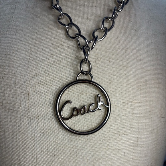 Coach Silver Logo Pendant Necklace - Picture 5 of 5